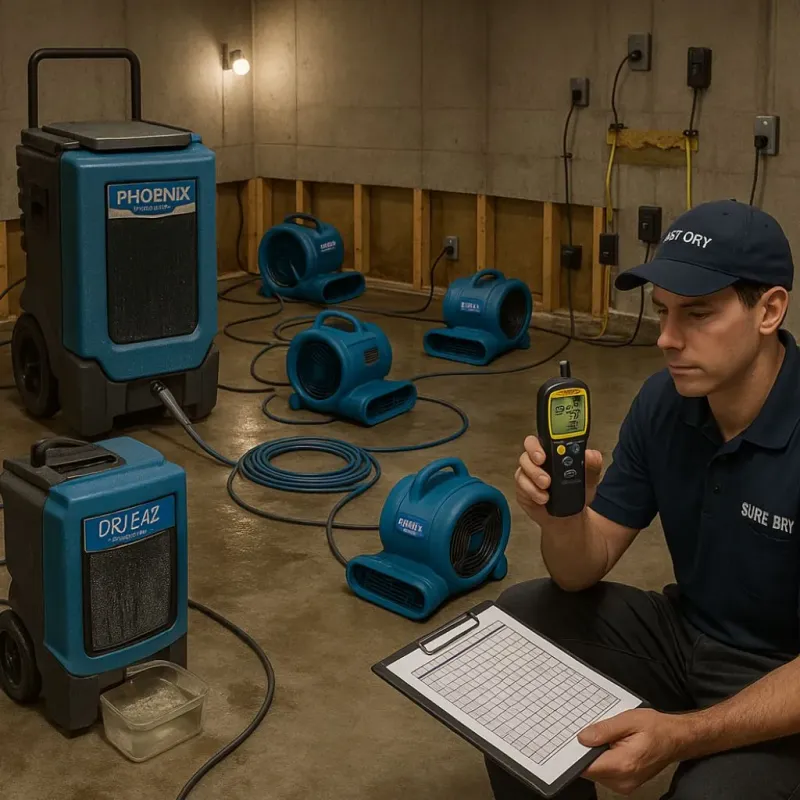 Structural Drying and Dehumidification process in Findlay, OH